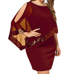 Lillianna | Sequin Cold-Shoulder Midi Dress for Women