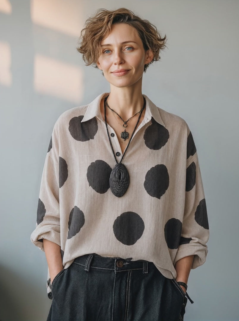 Polkadot Linnen Blouse