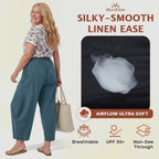 MoraFlow - Women Comfort Lightweight Linen Wide Leg Cargo Pants