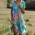 Desdemona | Floral V-Neck Midi Dress for Women