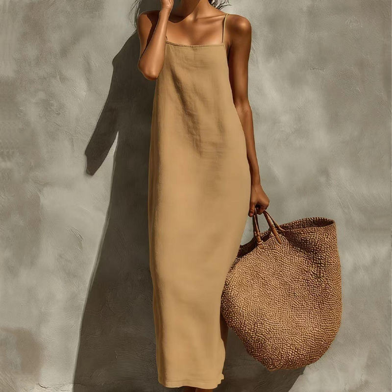 Casual Solid Color Slip Dress