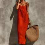 Casual Solid Color Slip Dress