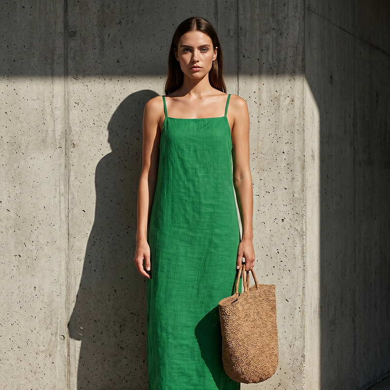 Casual Solid Color Slip Dress