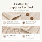 Women's Rich Linen-Blend Sleeveless Button Top and Loose Pants Set
