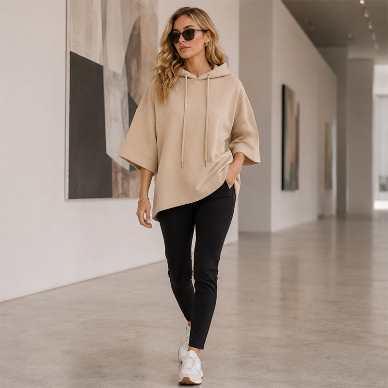 Loose Fit Wide Sleeve Hoodie Casual Sweatshirt
