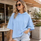 Loose Fit Wide Sleeve Hoodie Casual Sweatshirt
