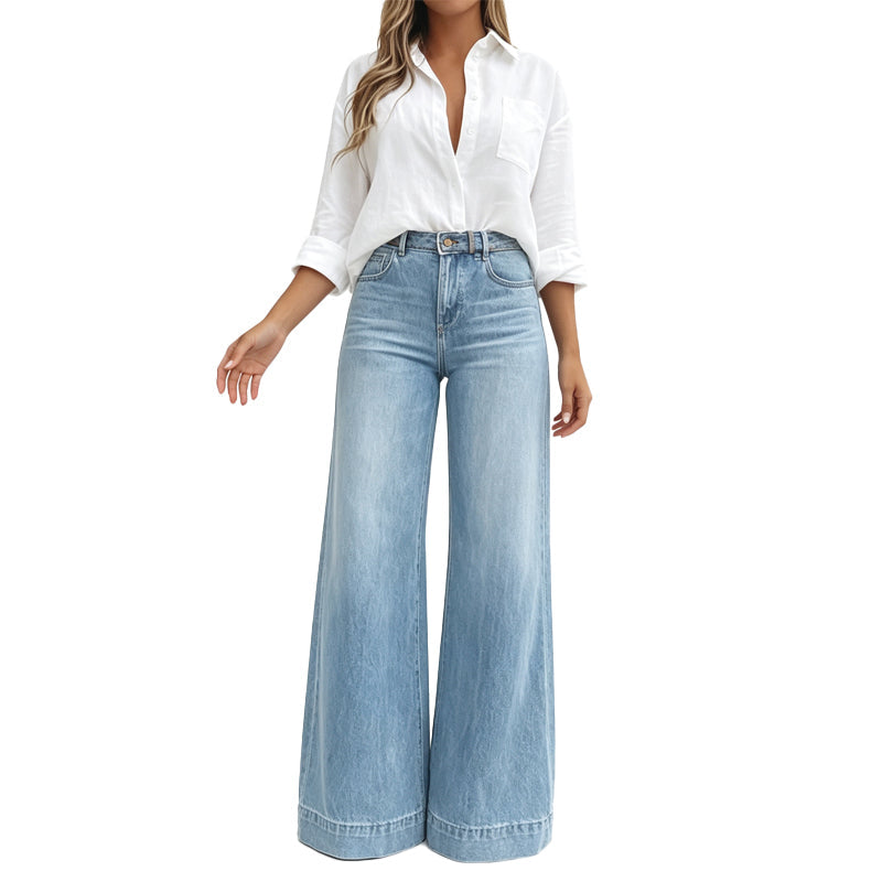 Vintage High-Waisted Wide-Leg Jeans