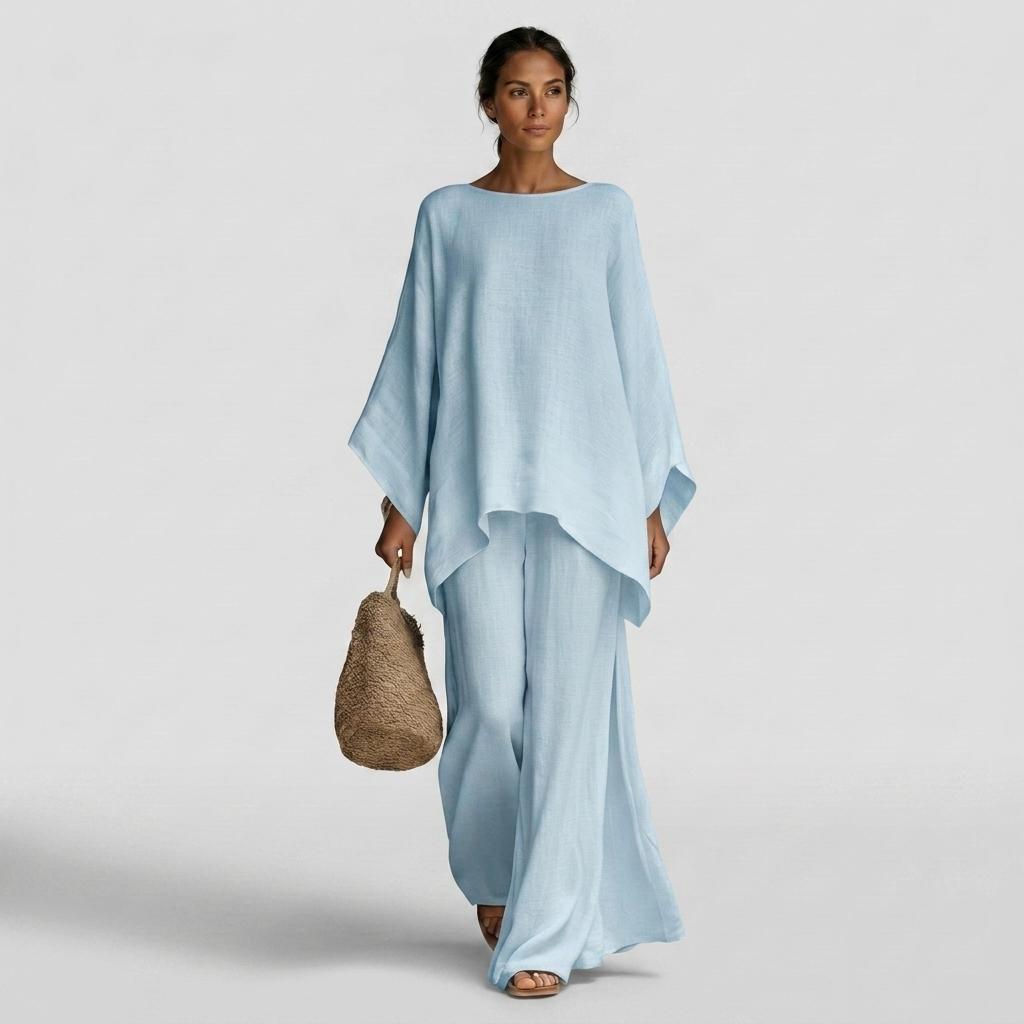 Lara – Boho Tunic Set with Wide Pants
