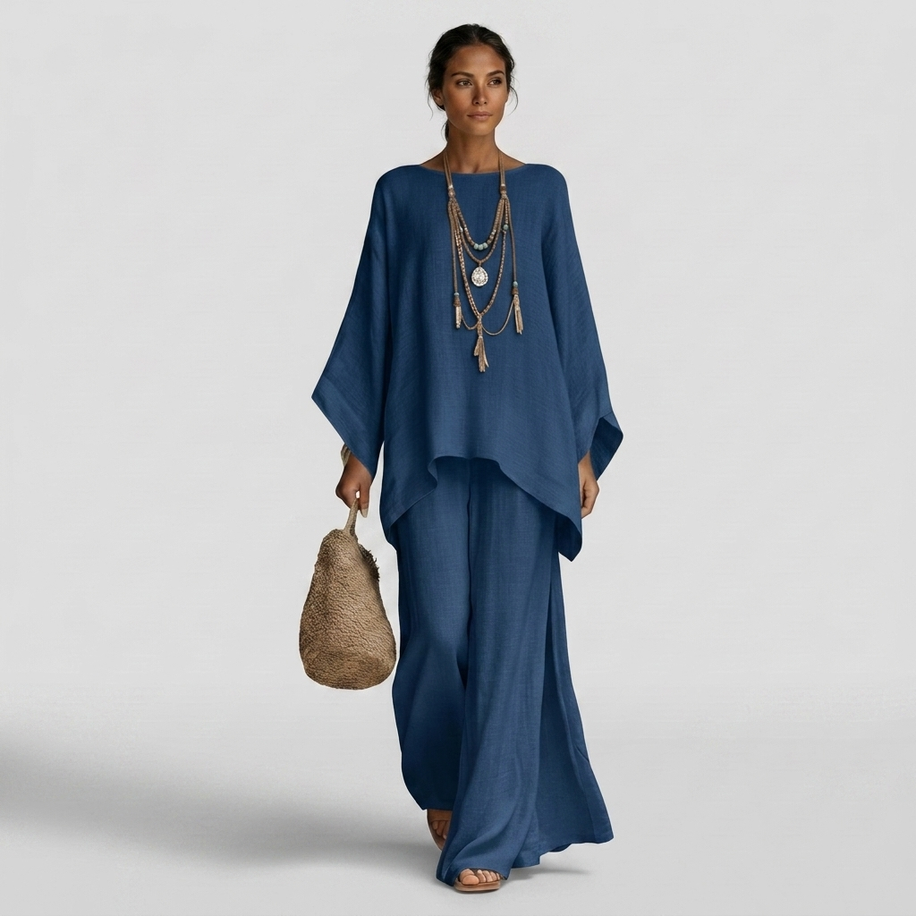 Lara – Boho Tunic Set with Wide Pants