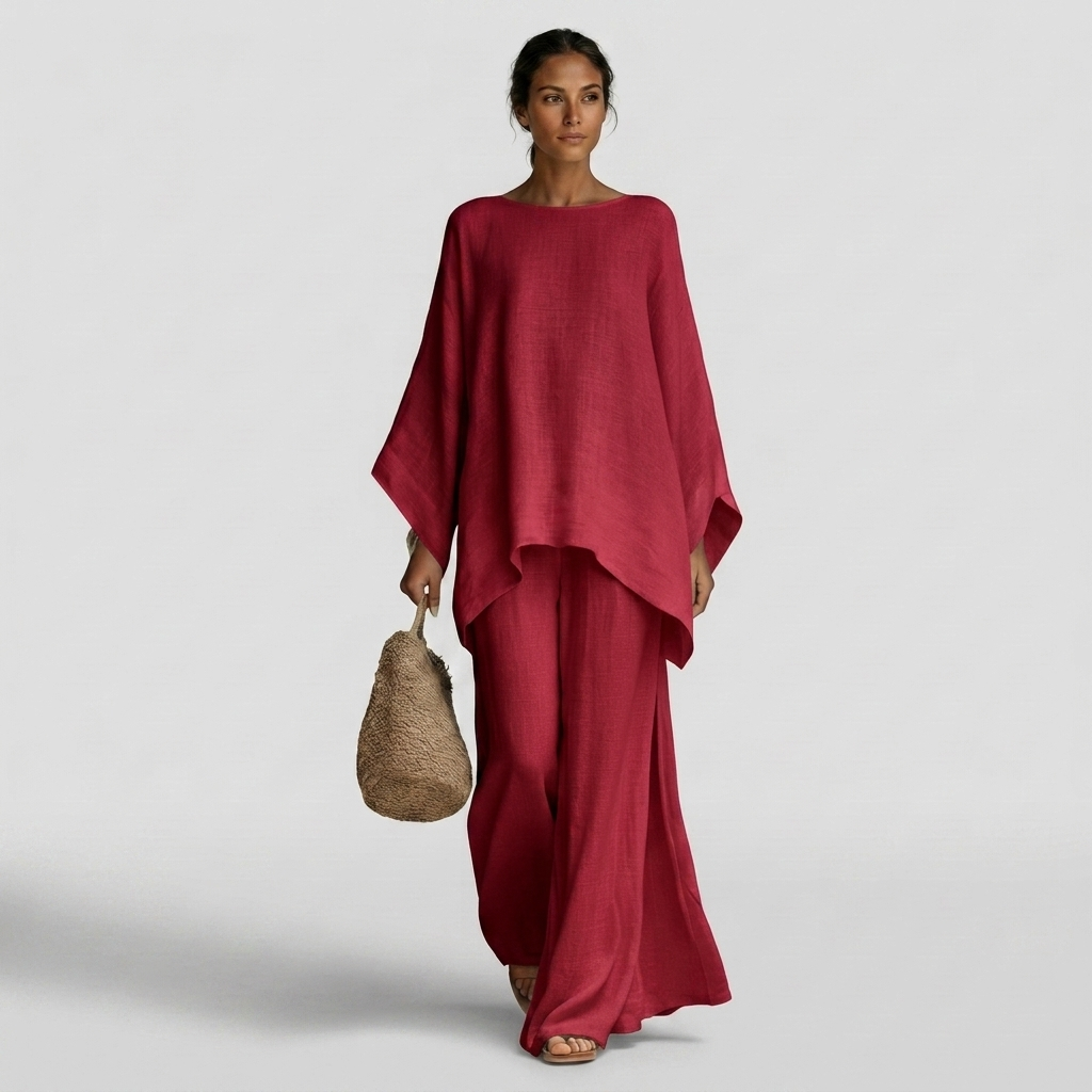 Lara – Boho Tunic Set with Wide Pants