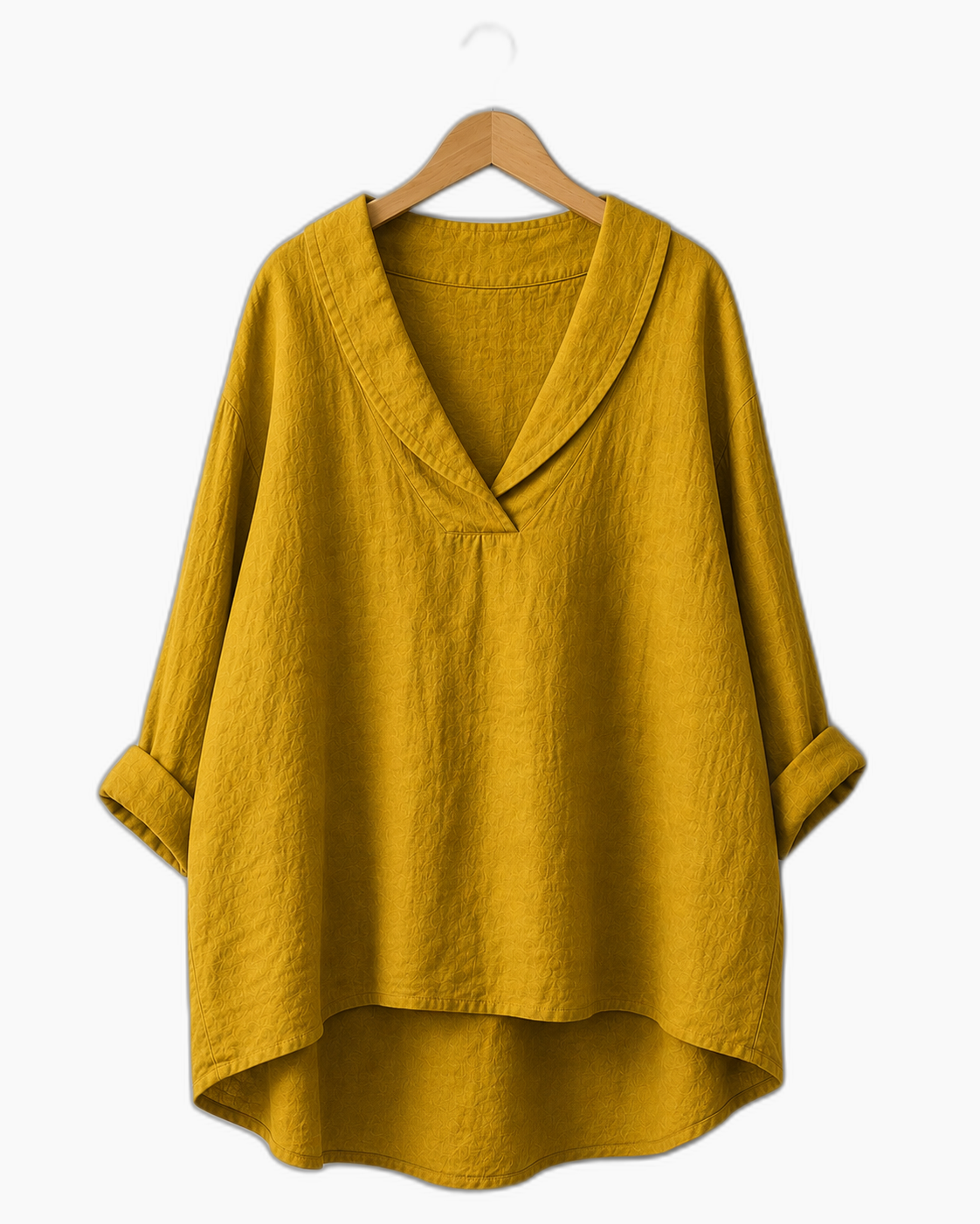 Zita | Mustard Yellow Shawl-Collar Tunic